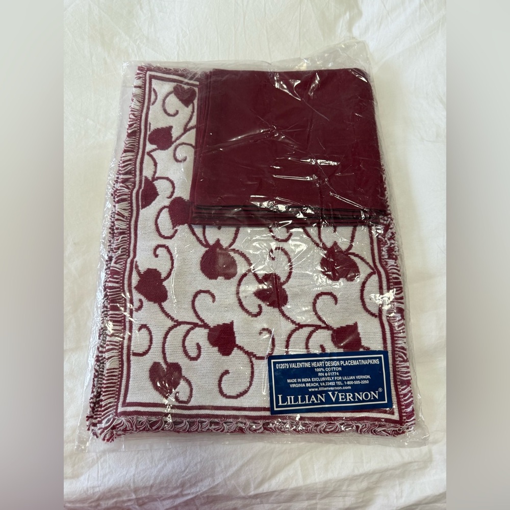 Lillian Vernon | Red White Heart Themed Placemats And Napkins